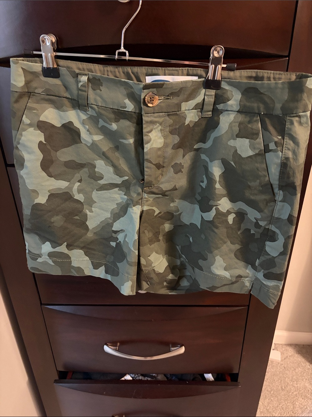 Women’s Camouflage Cotton Blend Shorts - Green Camo every day high rise